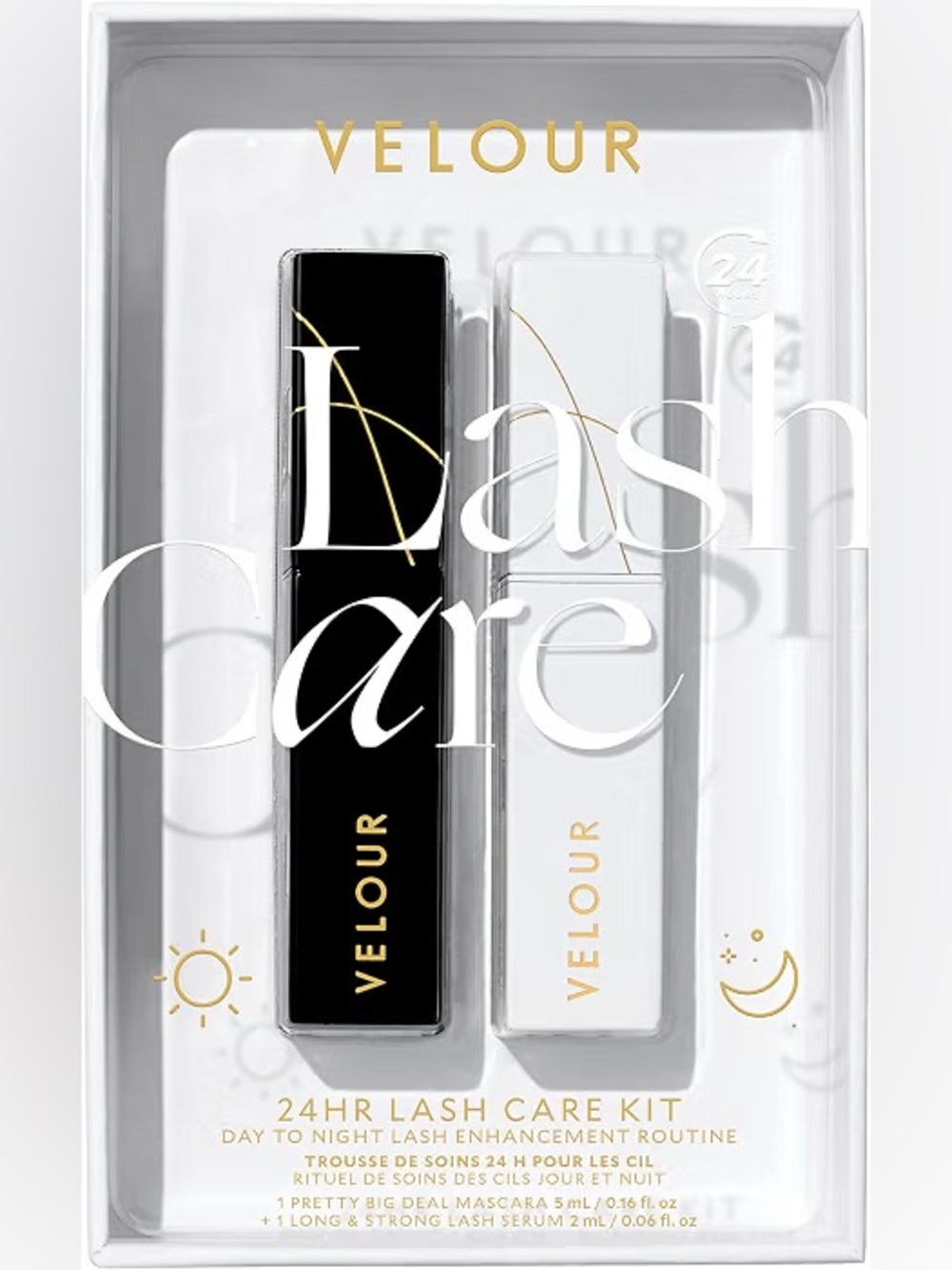 Brand New Velour 24HR Lash Care Kit - Black & White